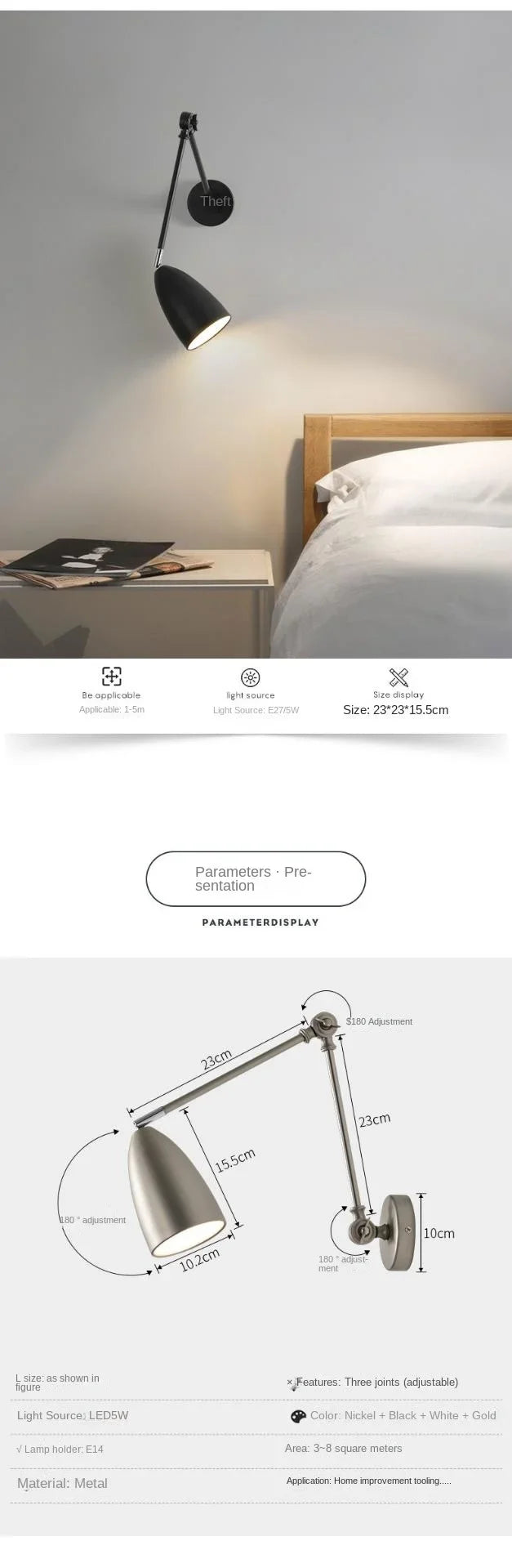 Telescopic Rocker Arm Lamp