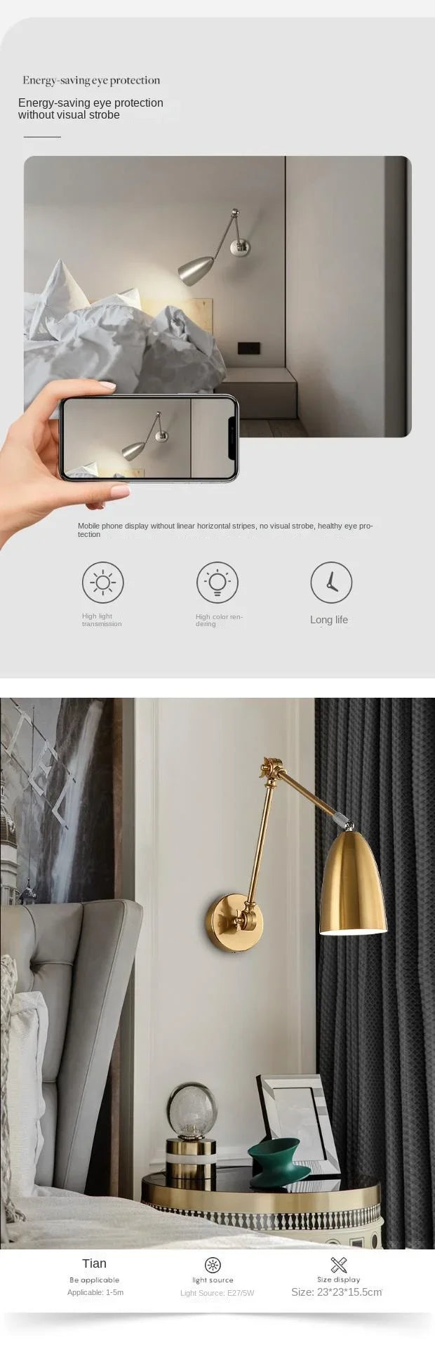 Telescopic Rocker Arm Lamp